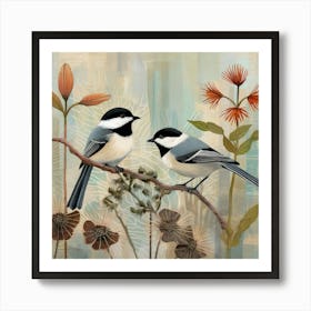 Bird In Nature Carolina Chickadee 1 Art Print