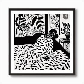 Woman Laying In Bed Art Print