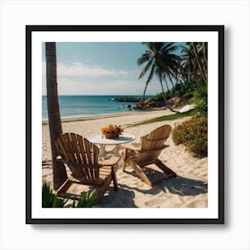 Two Chairs On The Beach Art Print