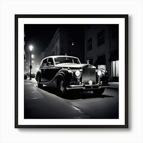 Rolls Royce At Night Art Print