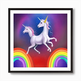 Unicorns In The Sky Art Print