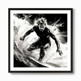 Surfer In The Water 2 Art Print