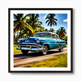 Classic Car On The Road 4 Art Print