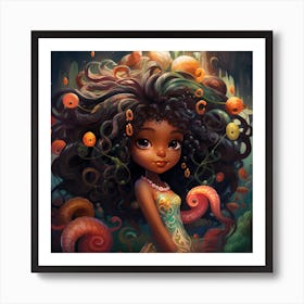 Octopus Girl 1 Art Print