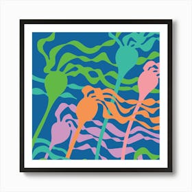 KELP FOREST Coastal Beach Ocean Seaweed in Bright Summer Colours Art Print