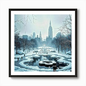 Winter In New York City 2 Art Print