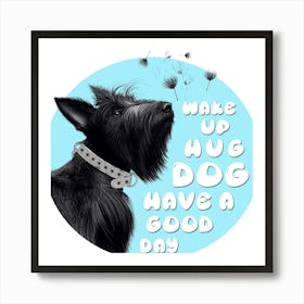 Cute Black Dog Art Print