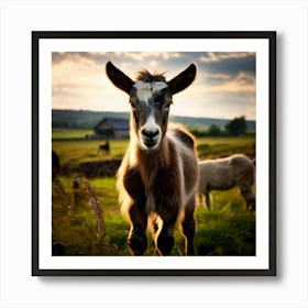 Field Domestic Agriculture Cute Nature Beautiful Rural Herd Farming Animal Farm Farm Anim (5) Art Print