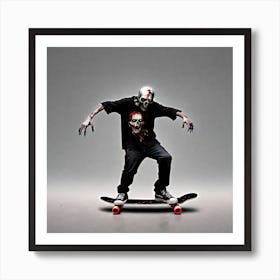 Zombie Skateboarder Art Print