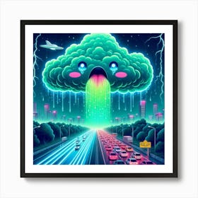 Neon Cloud Art Print