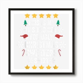 Funny Ugly Christmas Jumper Xmas Tree Santa Hat Joke Art Print