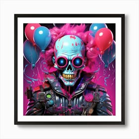 Skeleton With Balloons 1 Art Print