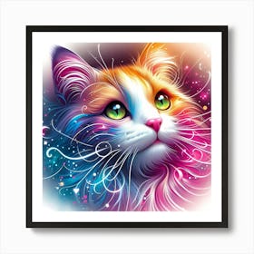 Colorful Cat 1 Art Print