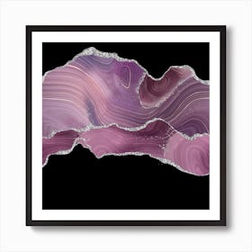 Mauve & Silver Agate Texture 04 Art Print