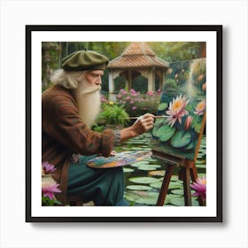 Old Man Water Lilies 2 Art Print