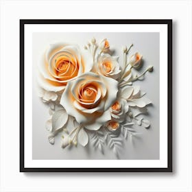 Spring flowers on a bright white wall, 2 Art Print