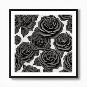 Black Roses 3 Art Print