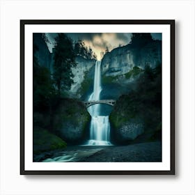 Multnomah Falls at sunset. Just one of many large waterfalls along the Columbia Gorge in Washington and Oregon (32) Art Print