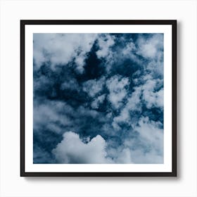 The Clouds Up In The Blue Sky Square Art Print