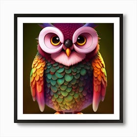 Colorful Owl 14 Art Print