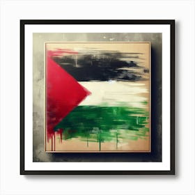 Palestine Flag Painting Art Print