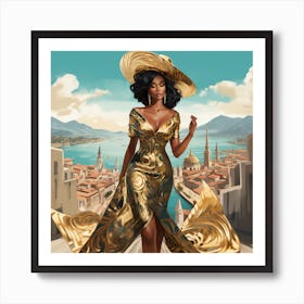 Gold Dress Art Print