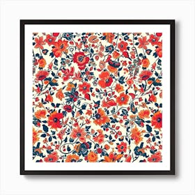 Lily Lane London Fabrics Floral Pattern 8 Art Print