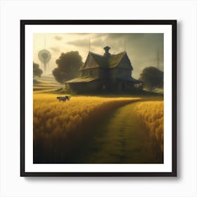 House In A Field 5 Art Print