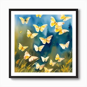 Yellow Butterflies 2 Art Print