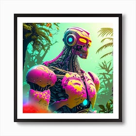Robot In The Jungle 1 Art Print