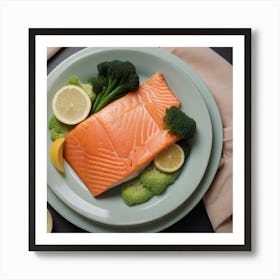 Salmon On A Plate Art Print