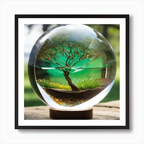 Tree In A Glass Ball 4 Art Print