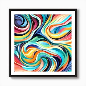 Abstract Colorful Psychedelic Pattern art, 1306 Art Print