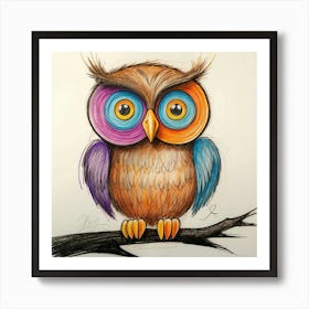 Colorful Owl 4 Art Print