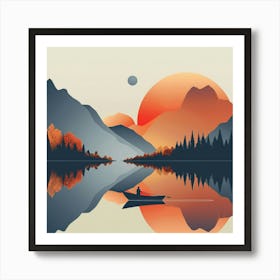 The Lake in the Mountains - Fishing Art Print