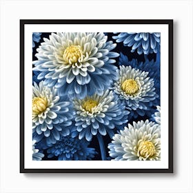 White Chrysanthemums Art Print