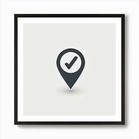 Map Pin Icon Art Print