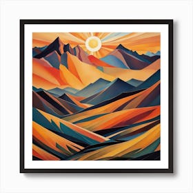 Sunset In The Mountains 2 Art Print