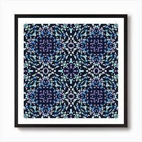 Abstract geometric pattern in pixel art style. 4 Art Print