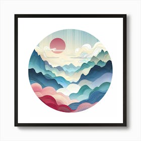 Mountains And Clouds Art Print