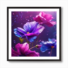 Purple Flowers Wallpaper 2 Art Print