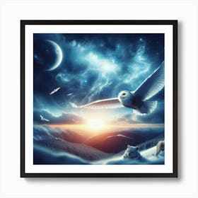 Owl In The Sky Art Print