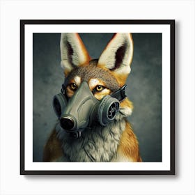 Gas Mask Coyote Art Print