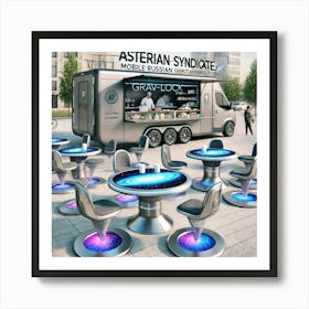 A Futuristic Outdoor Dining Area For A Mobile Russ Art Print