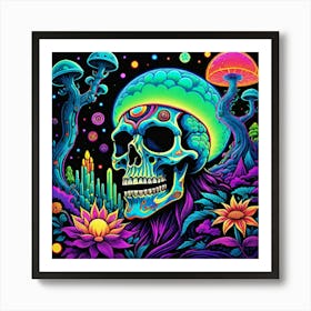 Psychedelic Skull Art Print