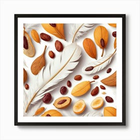 Almonds And Nuts Seamless Pattern Art Print