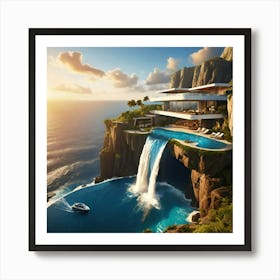 Waterfall House Art Print