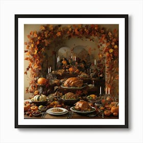 Thanksgiving Table 1 Art Print