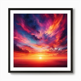 Sunset Over The Mountains Art Print