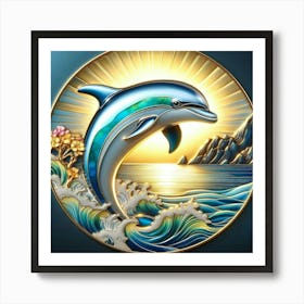 Dolphin In The Sea Art Print